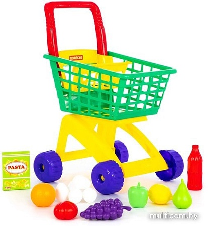 Тележка игрушечная Полесье №8 с набором продуктов 61928