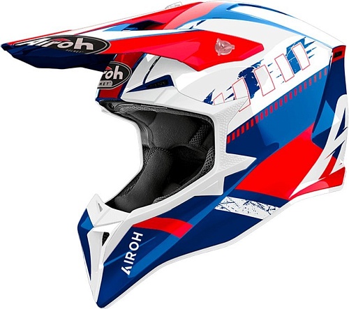 Мотошлем Airoh WRAAAP Feel WRF55-XXS (XXS, синий/красный глянец)