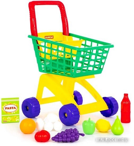 Тележка игрушечная Полесье №8 с набором продуктов 61928
