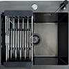 Кухонная мойка Blantek LS-5848B Nano black (набор)