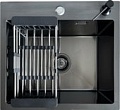 Кухонная мойка Blantek LS-5848B Nano black (набор)