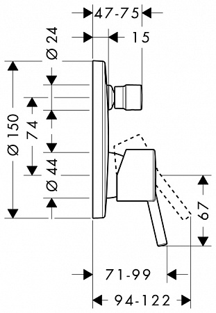 Однорычажный смеситель Hansgrohe Talis S 32475000 + 01800180