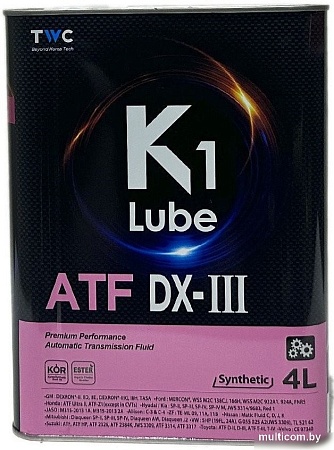 Трансмиссионное масло K1 Lube ATF DX-III 4л