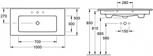 Умывальник Villeroy & Boch Venticello 100x50 [4104AL]