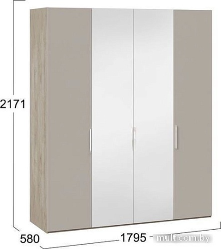 Шкаф распашной Трия Эмбер СМ-348.07.013 (баттл рок/серый глянец)