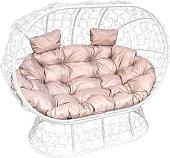 Садовый диван M-Group Лежебока11190101 (на подставке с белым ротангом/бежевая подушка)