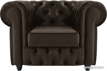 Интерьерное кресло Brioli Честерфилд (велюр, B74 коричневый/темные ножки)