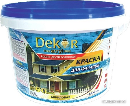 Краска Dekor ВД-АК-111 для фасадов (белый, 7 кг)