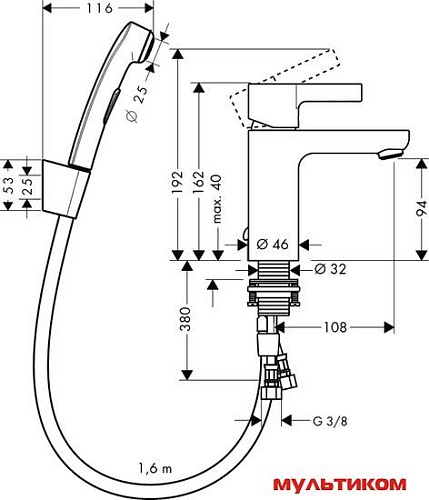 Смеситель Hansgrohe Metris S 31160000