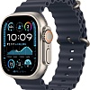 Умные часы Apple Watch Ultra 2 LTE 49 мм (титановый корпус, титановый/темно-синий, ремешок из эластомера)