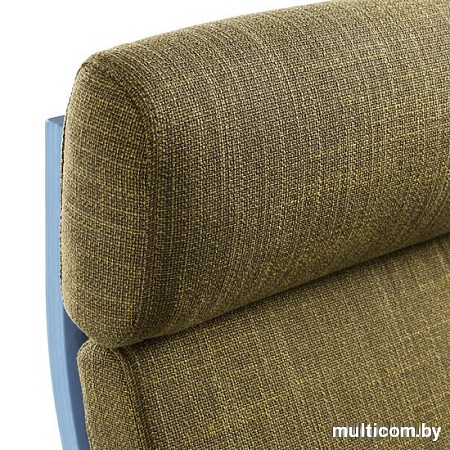 Стул-кресло Ikea Поэнг (дубовый шпон беленый/Хилларед темно-синий) 292.867.66