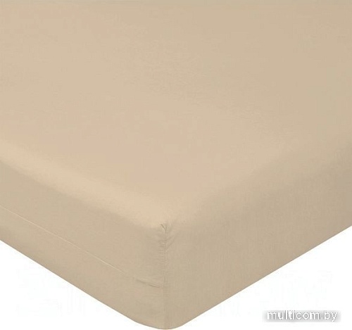 Постельное белье Luxsonia Сатин на резинке 160x200 Мр0020 (бежевый)