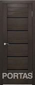 Межкомнатная дверь Portas S22 70x200 (орех шоколад, стекло lacobel черный лак)