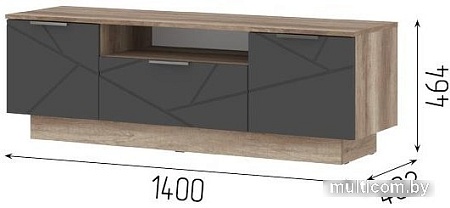Тумба Стендмебель Даллас ТБ 04 (софт графит/дуб каньон)