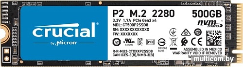 SSD Crucial P2 500GB CT500P2SSD8