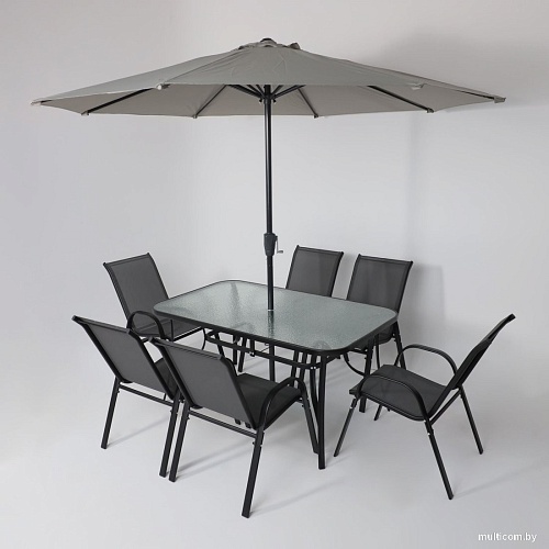 Набор садовой мебели AksHome Sunbeam (серый/черный)