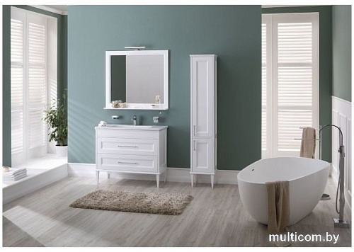 Aquanet Зеркало с полкой Бостон М 100 00209674 (белый)