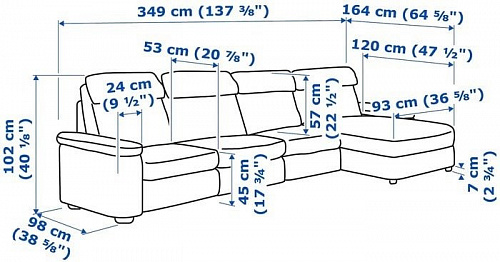 Угловой диван Ikea Лидгульт 892.920.38 (темно-коричневый)