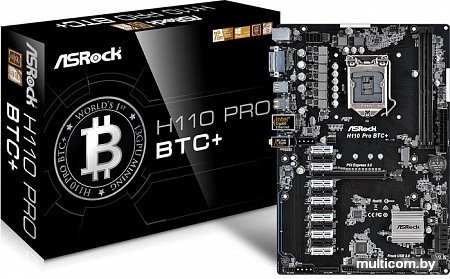 Материнская плата ASRock H110 PRO BTC+