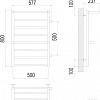 Полотенцесушитель TERMINUS Анкона П8 500x800 (боковое подключение м/о 500, хром)