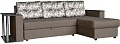 Угловой диван Асмана Фаворит с баром (молли кофе/кватро 4/венге)