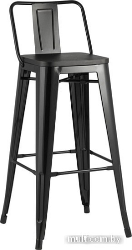 Стул Stool Group Tolix Wood со спинкой YD-H765E-W LG-01 (черный глянцевый/темное дерево)