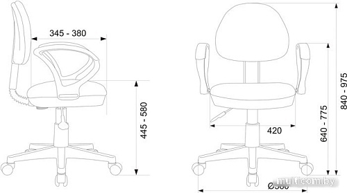 Компьютерное кресло Бюрократ KD-3/WH/ARM/STICK-PK