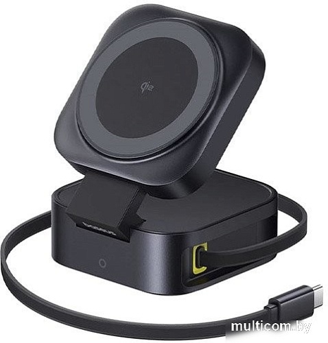 Сетевое зарядное Baseus PicoGo Series 2-in-1 Magnetic Wireless Charger Qi2 67W P10276800123-00 (черный)