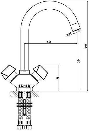 Смеситель Gross Aqua Forma 6015084С-В02 (08 3022)