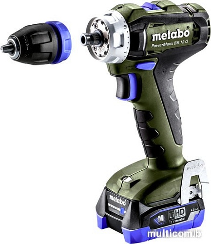 Дрель-шуруповерт Metabo PowerMaxx BS 12 Q 601037800 (с 2-мя АКБ 4 Ah, кейс)