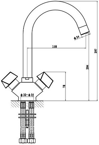 Смеситель Gross Aqua Forma 6015084С-В02 (08 3022)