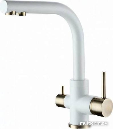 Смеситель Paulmark Essen Es213011-431BR (белый матовый/бронзовый)