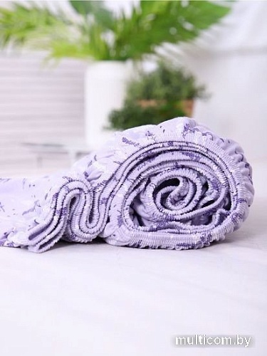 Постельное белье Luxsonia Трикотаж на резинке 120x200 2230 (лаванда сиреневый)