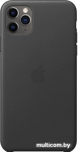 Чехол Apple Leather Case для iPhone 11 Pro Max (черный)