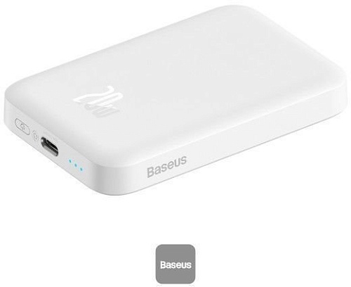 Внешний аккумулятор Baseus Magnetic Mini Wireless Fast Charging Power Bank 20W 6000mAh (белый)