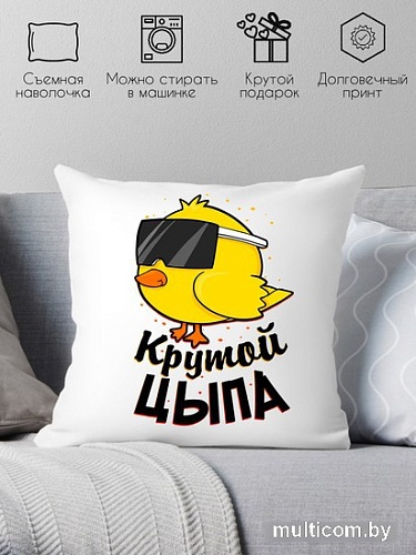 Декоративная подушка Print Style Крутой цыпа 40x40plat16