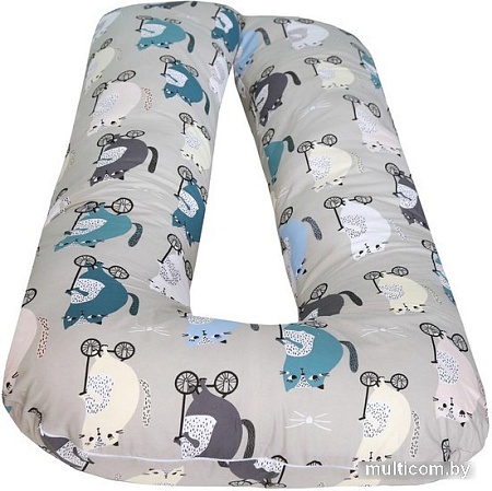 Подушка для беременных Amarobaby Велосипедисты AMARO-40U-Ve (серый/синий)