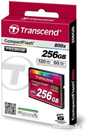 Карта памяти Transcend 800x CompactFlash Premium 256GB (TS256GCF800)