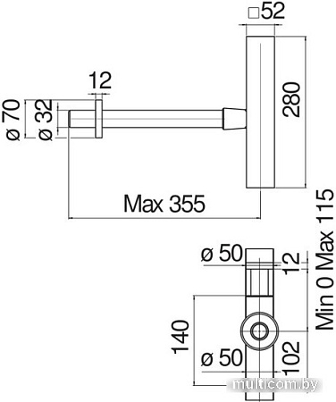 Сифон Nobili AV00102/3BM (матовый черный)