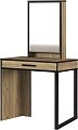 Туалетный столик с зеркалом Ивару Лофт 10 (дуб крафт золотой/черный)