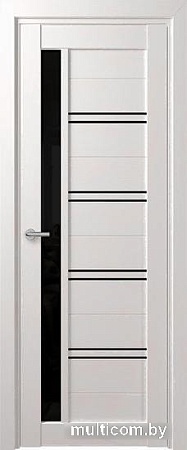 Межкомнатная дверь Юркас Deform D19 ДО 60x200 (дуб шале снежный/lacobel черный)