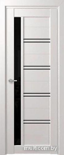 Межкомнатная дверь Юркас Deform D19 ДО 60x200 (дуб шале снежный/lacobel черный)