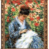 Набор для вышивания Риолис Premium Мадам Моне за вышивкой по мотивам картины К.Моне 100/051