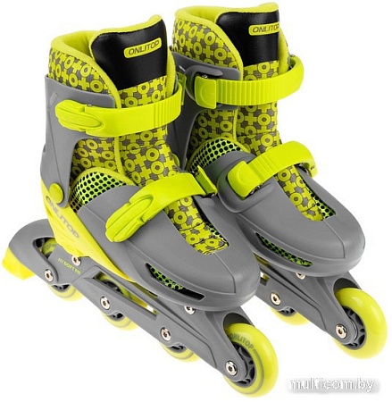 Роликовые коньки Onlitop 4605221 (р. 30-33, серый/желтый)