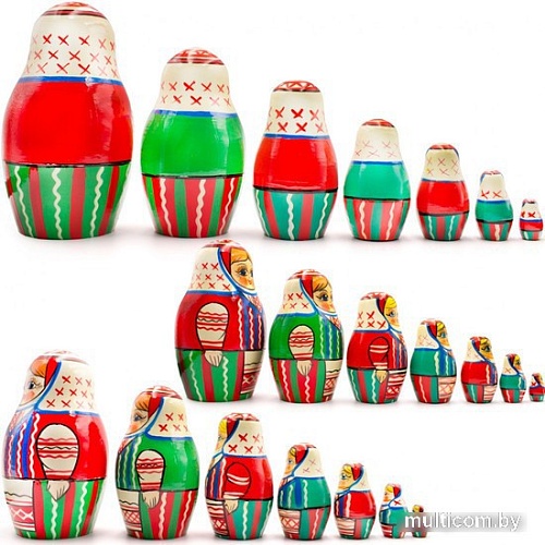 Развивающая игра Брестская Матрешка В белорусском традиционном платье с орнаментом (набор 7 шт)