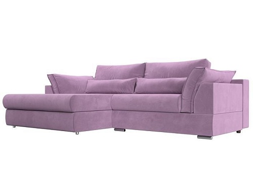 Угловой диван Mebelico Пекин 115413L (левый, микровельвет, сиреневый)