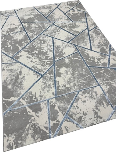 Ковер для жилой комнаты Radjab Carpet Амальфи Прямоугольник 01518B 13605 (0.8x1.5, C.Grey/L.Bule)