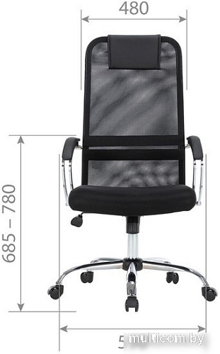 Кресло CHAIRMAN CH612 (chrome, черный)