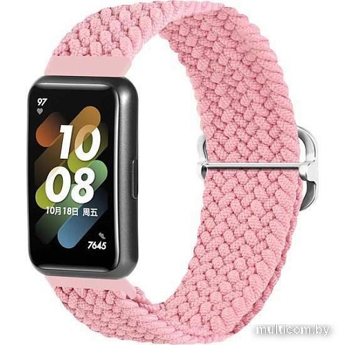 Ремешок Rumi Wick из плетеного нейлона для Huawei Band 7 (розовый)