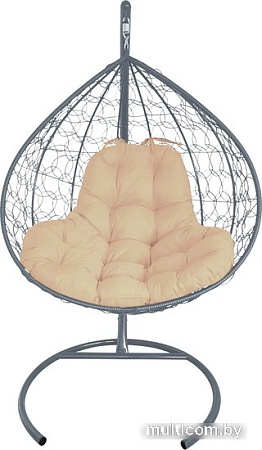 Подвесное кресло M-Group XL 11120301 (серый ротанг/бежевая подушка)